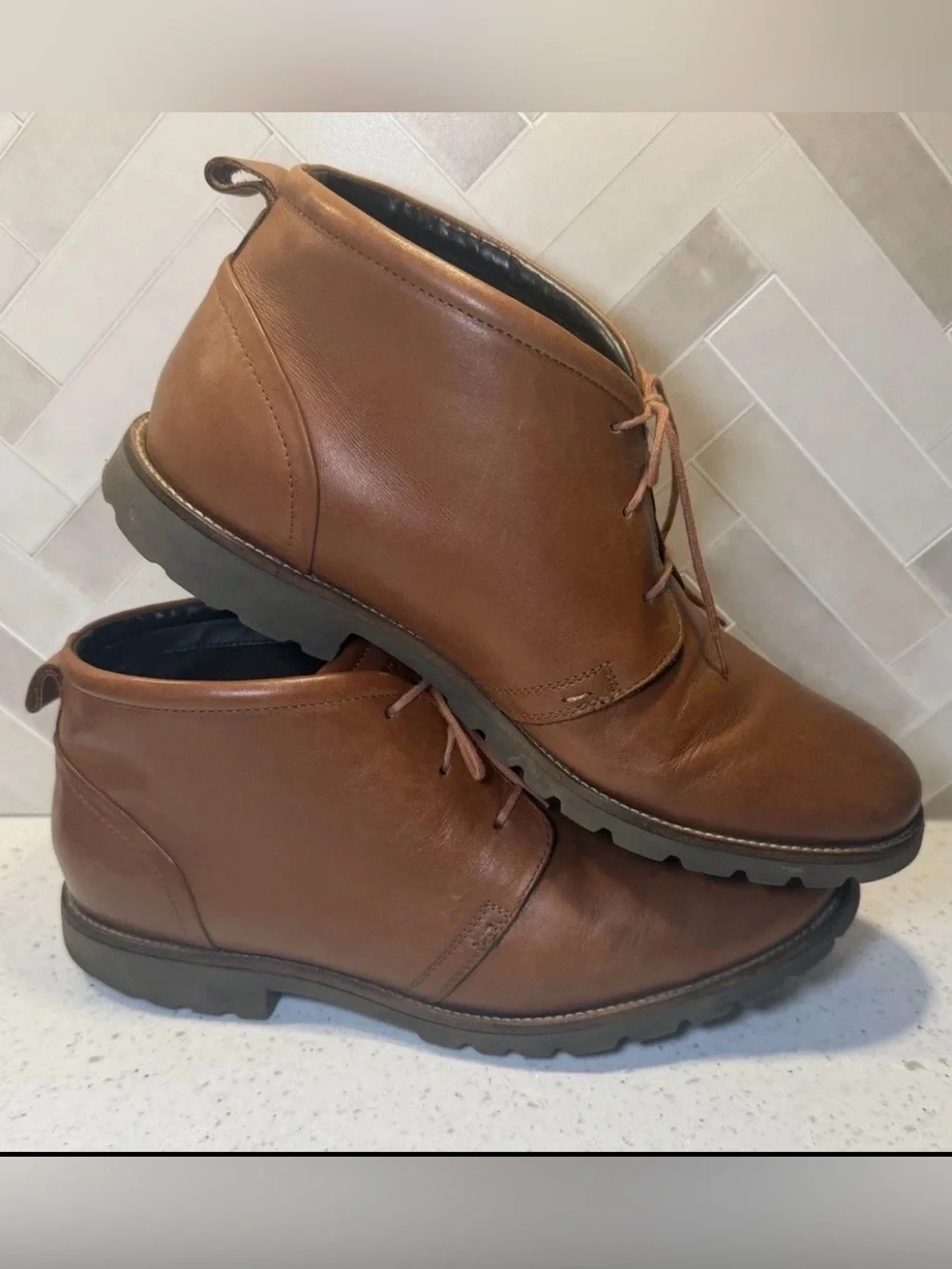 Rockport Men's Brown Leather Chukka Boots US 10 Adiprene By Adidas